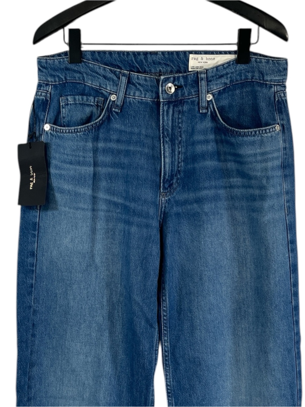 NWT Rag & Bone Lori Low Rise Wide Leg Full Length Jeans in Massie Wash Size 28 - Picture 4 of 10